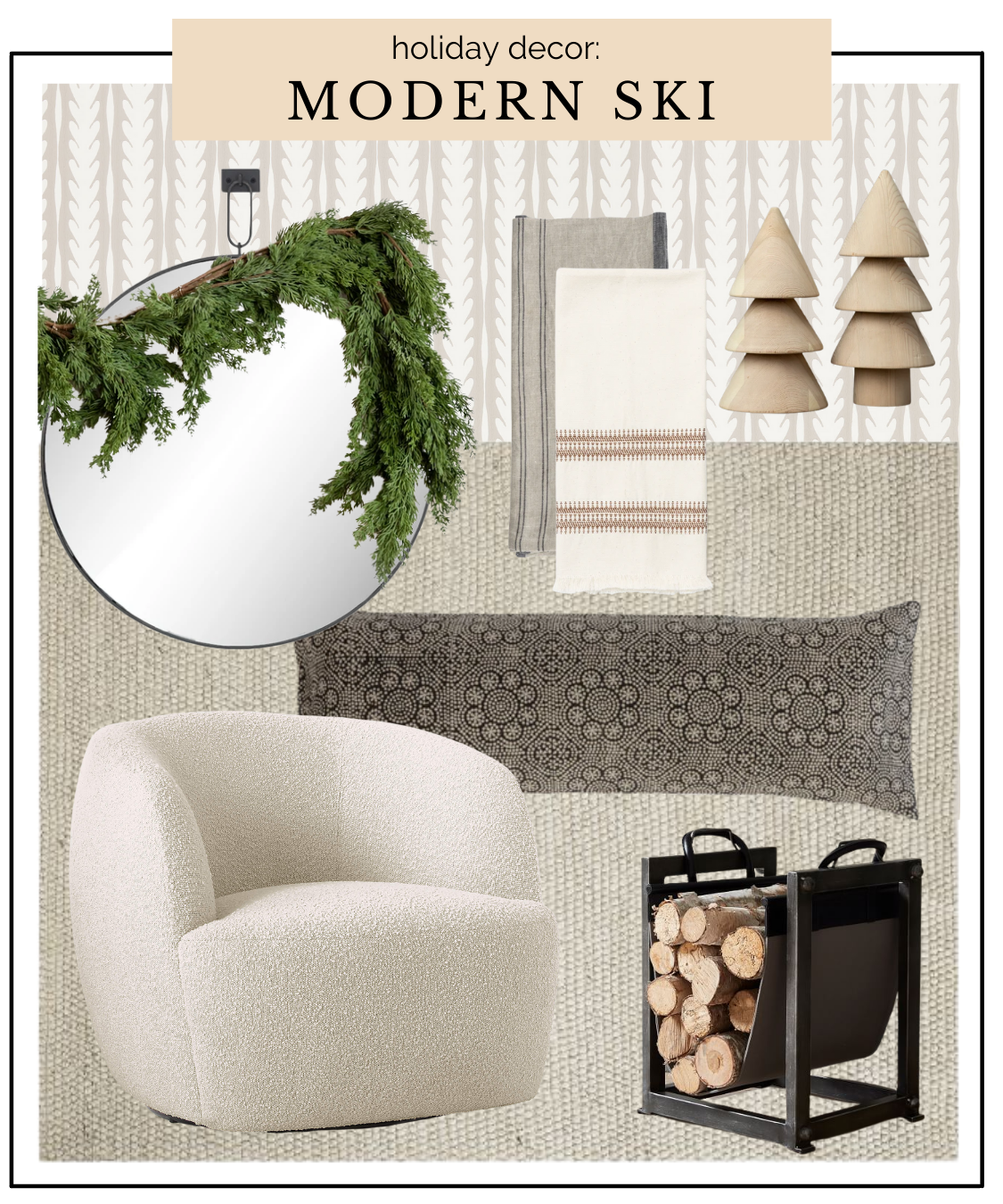 modern ski chalet, modern ski christmas decor, christmas ski chalet decorating ideas