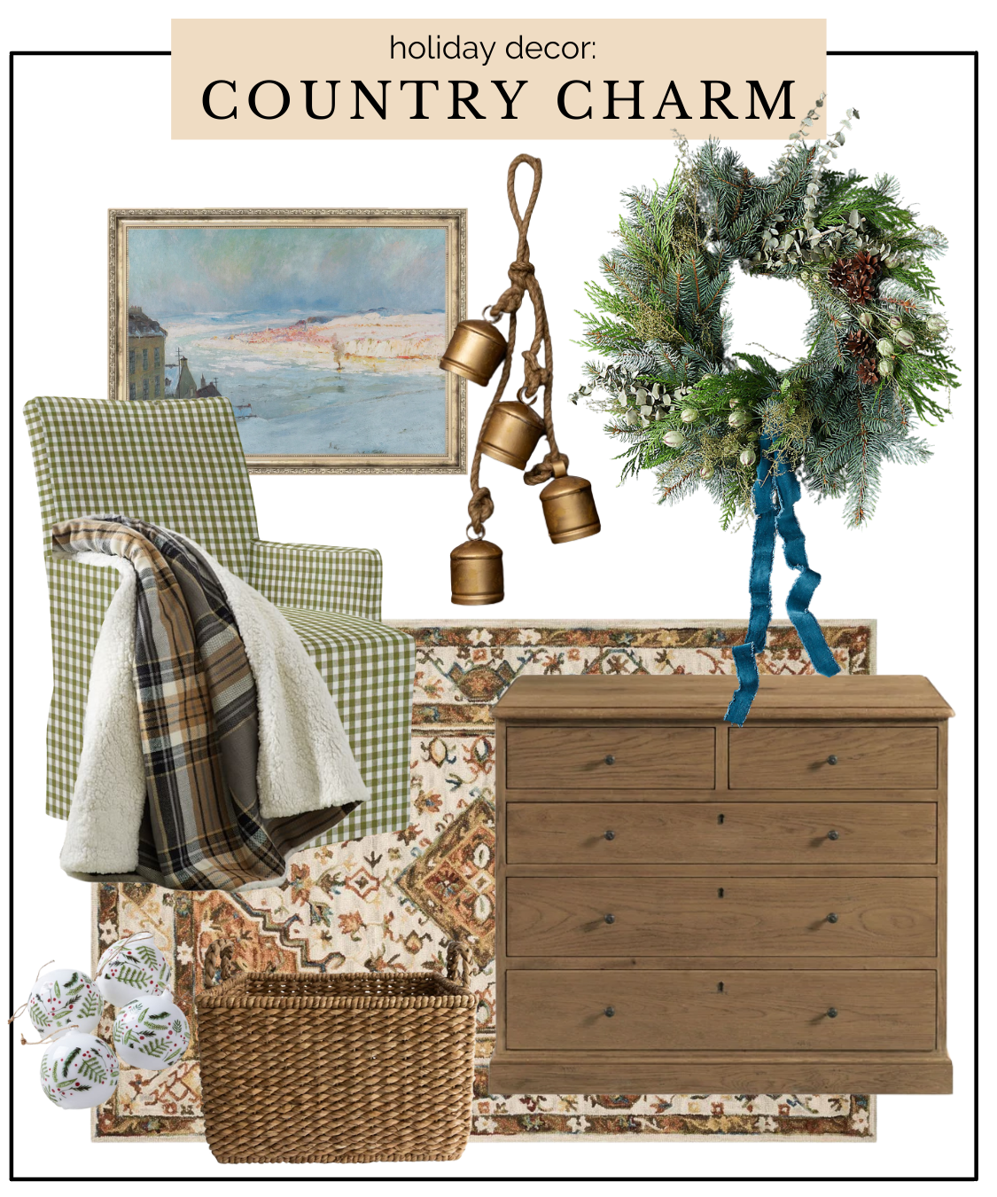 country charm, country christmas decor, christmas country decorating ideas