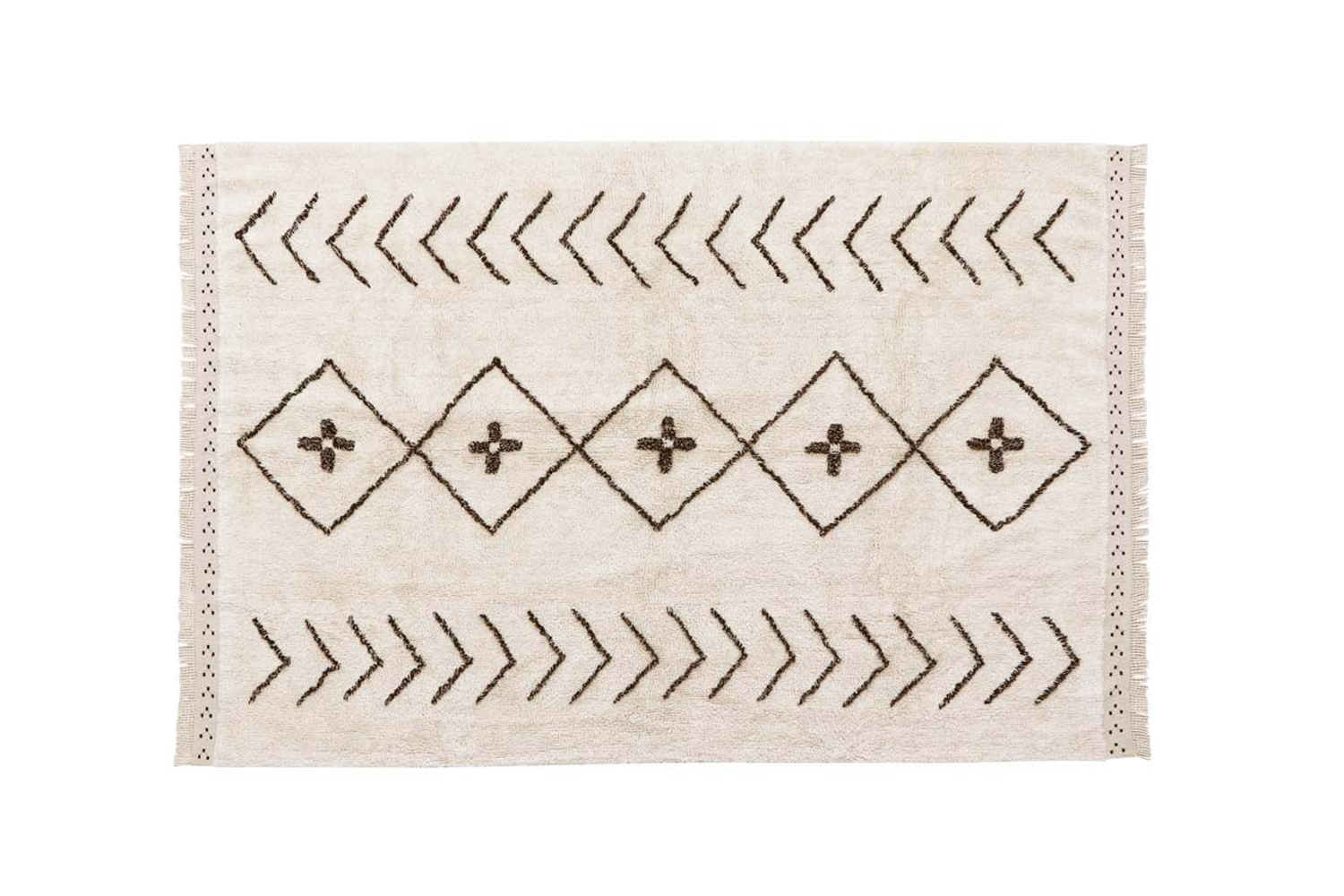 from lorena canals, the bereber washable rug in bereber rhombs is \$575 at lore 15