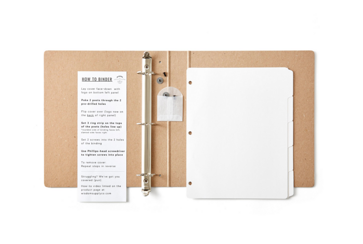 the zero waste binder kit (\$\14.75) is, the company says, the only one of its 12