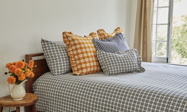 heather taylor home&#8\2\17;s gingham and plaid designs are made from cotto 12