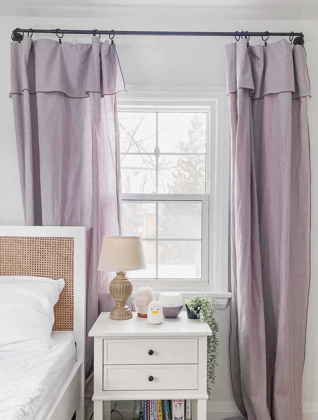 lilac linen curtain panels
