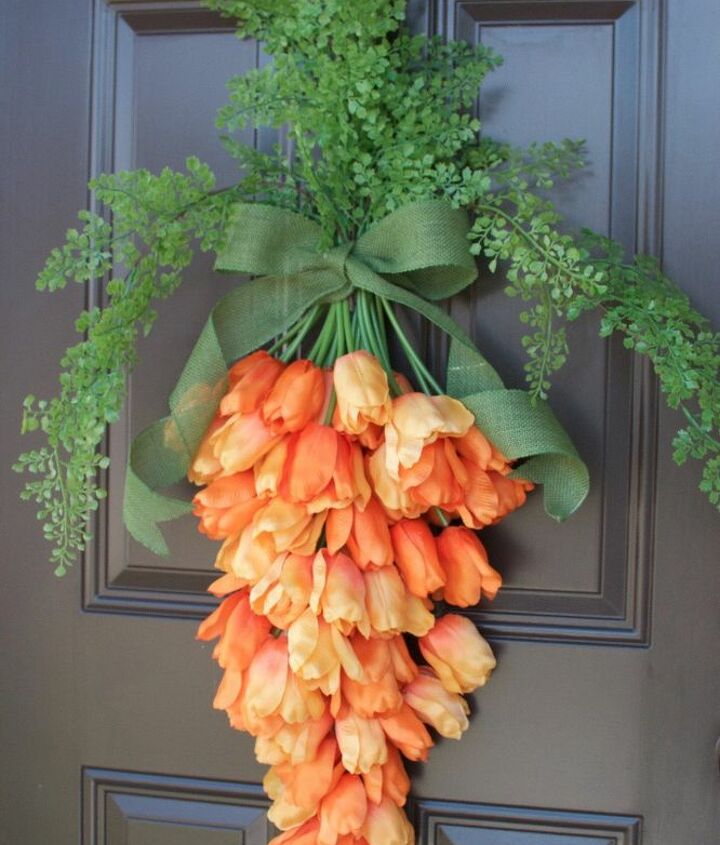 Décorations de Pâques BRICOLAGE couronne de porte d'entrée de carotte