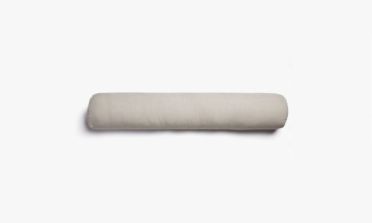 the vintage linen bolster pillow cover in natural is \$\109 from parachute. (it 20