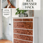 Lire la suite à propos de l’article DIY Burl Wood IKEA Dresser Hack en utilisant du papier de contact